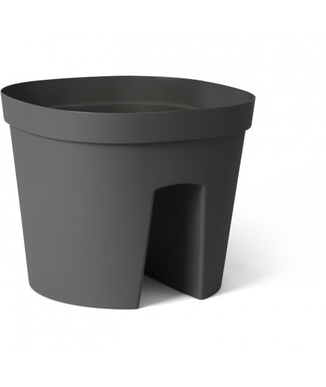 Pot balustrade - GARDEN ID Smile - Anth. 30 cm - S'adapte a toutes les balustrades - Réserve d'eau - recyclé et 100% recyclable