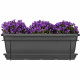 Kit jardiniere avec support en métal et plateau - GARDEN ID Relax - Anth. 50 cm - Recyclé et 100% recyclable - Volume pour pl…