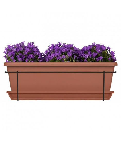 Kit jardiniere avec support en métal et plateau - GARDEN ID Relax - Terra. 50 cm - Recyclé et 100% recyclable - Volume pour p…