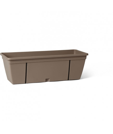 Kit jardiniere avec crochet en métal, réserve d'eau et écarteur pour les écoulements - GARDEN ID Smart - Taupe 50 cm
