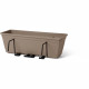 Kit jardiniere avec crochet en métal, réserve d'eau et écarteur pour les écoulements - GARDEN ID Smart - Taupe 50 cm