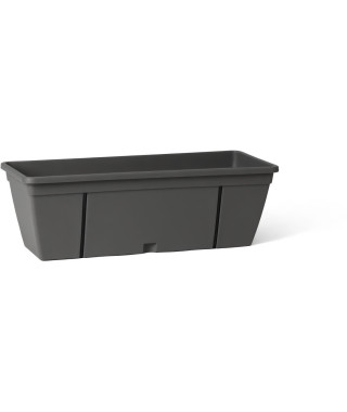 Kit jardiniere avec crochet en métal, réserve d'eau et écarteur pour les écoulements - GARDEN ID Smart - Anthracite 50 cm