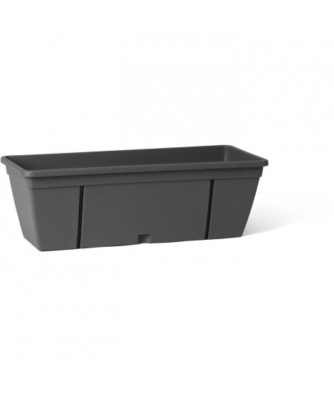 Kit jardiniere avec crochet en métal, réserve d'eau et écarteur pour les écoulements - GARDEN ID Smart - Anthracite 50 cm