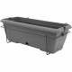 Kit jardiniere avec support en métal et plateau intégré - GARDEN ID Teramo - Noir-anth 50 cm - Effet de pierre - Recyclé/recy…