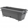 Kit jardiniere avec support en métal et plateau intégré - GARDEN ID Teramo - Noir-anth 50 cm - Effet de pierre - Recyclé/recy…