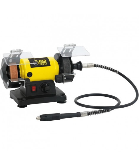 Mini touret a meuler - FARTOOLS - MBG120 - 120 W - 75 mm - Livré avec 1 meule et 1 brosse a polir