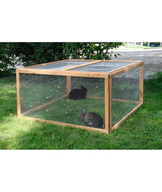 Enclos extérieur pour rongeurs - Kerbl - Vario Bois 84399 - Grillage fin - Dimensions 120x120x59cm