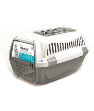 MPETS Cage de transport - Pour chien - S - Gris et blanc