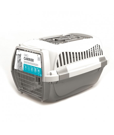 MPETS Cage de transport - Pour chien - S - Gris et blanc