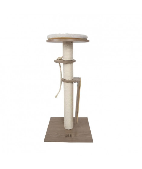 CatElite - GEORGE II Arbre a Chat - 40 x 40 x 79 cm - Plateforme en bois MDF avec un poteau en sisal
