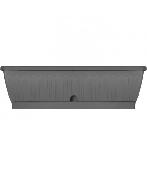 Jardiniere - GARDEN ID Terraflor - Anthracite 60cm - Solidité - Réserve d'eau - Recyclé & 100% recyclable - Volume pour plantes.