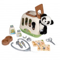 Smoby - Mallette vétérinaire - 1 peluche panda et de nombreux accessoires - Produit 2 en 1 : Cage de transport - Fabrication …