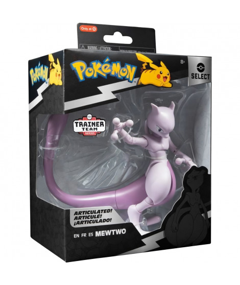 Figurine - BANDAI - Pokémon Mewtwo - 12 cm, ultra articulée et tres détaillée