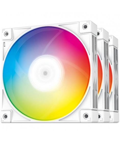 Ventilateur DEEPCOOL FC120 ARGB (Blanc) - Pack 3 - 3x120mm - 500-1800 RPM - 28 dBA - 61,91 CFM