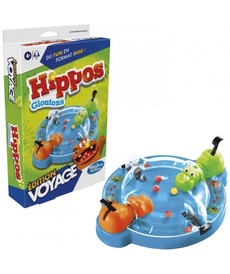 Hippos gloutons Voyage, jeu de société de voyage pour 2 joueurs, des 4 ans, Hasbro Gaming