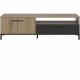 Banc TV - TRUST - Chene / Noir - 2 portes - 1 tiroir - 140 x 40 x 47 cm - GAMI