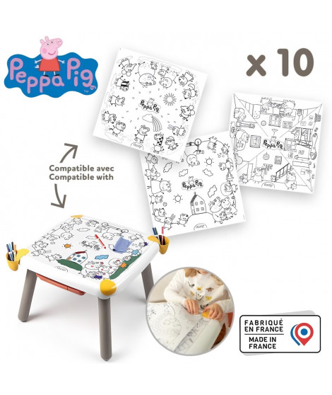 Smoby - Recharge Coloriages pour la Kid table créative - 10 feuilles de coloriages Peppa Pig