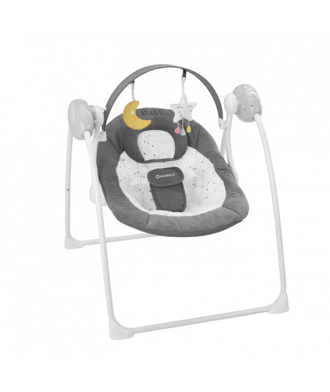 Badabulle Balancelle Electrique Confort - Pliable - Ultra Compact - Arche de jeux amovible, Moonlight