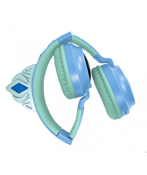 Casque lumineux pliable Bluetooth et filaire avec un design d'une tiare de l'univers de La Reine des Neiges avec limitation du