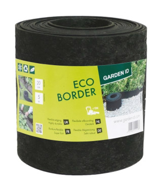 Bordure de jardin en caoutchouc recyclé - GARDEN ID Eco Border - 5 m H20 cm - Indestructible - Flexible, pose droite ou courbée.