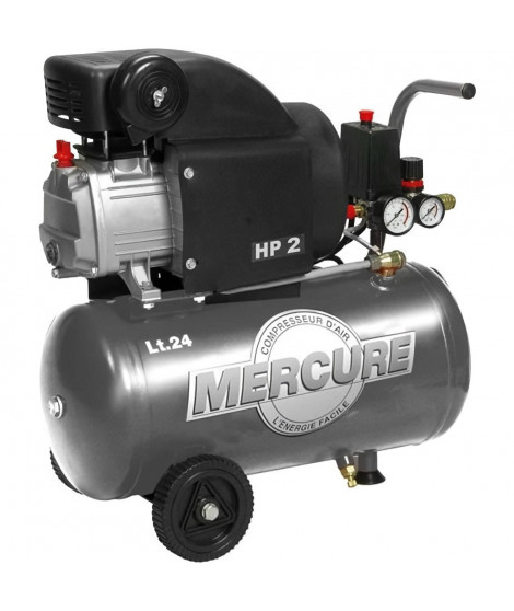 Compresseur d'air horizontal Mercure 425063 - 24L - 1500 W - 8 barss - 2 CV