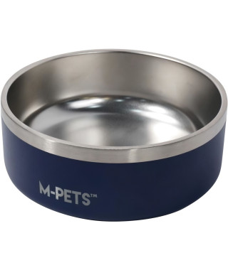 Gamelle - M PETS - ESKIMO - Double paroi 1.25 L - Noir - Acier inoxydable, antidérapant, inodore, antirouille, lavable