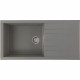 STRADOUR Evier a encastrer CUBE, en SMC GRIS BETON - 16,  1 bac, dim. 100 * 50 cm, vidage manuel