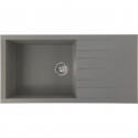 STRADOUR Evier a encastrer CUBE, en SMC GRIS BETON - 16,  1 bac, dim. 100 * 50 cm, vidage manuel