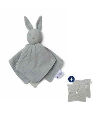 doomoo Doudou Bébé You&Me - Doudou Réversible et Réconfortant - Fourni avec 2 Corps pour Transporter l'Odeur du Parent, Vert