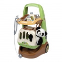 Smoby - Chariot Vétérinaire  de Zoo - Peluche Panda - Nombreux accessoires inclus - Produit 2 en 1 : Cage de transport - Fabr…