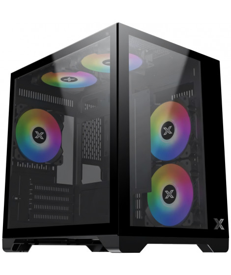 Boîtier PC Cube sans alim - XIGMATEK Aqua M (Noir) - Micro ATX/Mini-ITX - 5x120mm A-RGB - USB 3.0 - Verre trempé