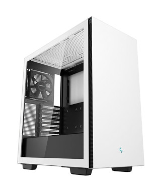 Boîtier PC Moyen Tour sans alim - DEEPCOOL CH510 (Blanc) - E-ATX/ATX/Micro ATX - 1x120mm - USB 3.0/HD Audio - Verre trempé