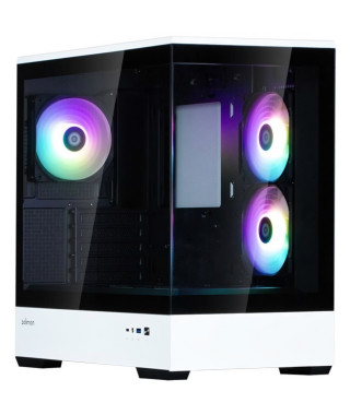 Boîtier PC Mini Tour sans alim - ZALMAN P30 BW (Noir/Blanc) - Micro ATX/Mini-ITX - 3x120mm A-RGB - USB-C/3.0/HD Audio