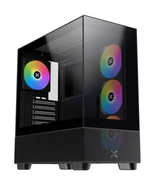 Boîtier PC Moyen Tour sans alim - XIGMATEK Endorphin Air V2 (Noir) - E-ATX/ATX - 4x120mm A-RGB - USB-C/3.0/2.0 - Verre trempé
