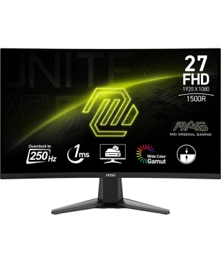 Écran Gaming - MSI - 27'' Incurvé 1500R - QHD - 1ms - 250Hz - HDR Ready - Adaptive Sync - Compatible VESA