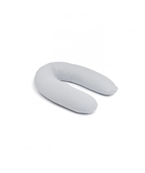 doomoo Coussin de Grossesse & d'Allaitement 2 en 1 Twisty - Ultra Confort - Remplissage Microbilles ultra-fines, Gris