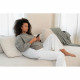 doomoo Coussin de Grossesse & d'Allaitement 2 en 1 Twisty - Ultra Confort - Remplissage Microbilles ultra-fines, Gris