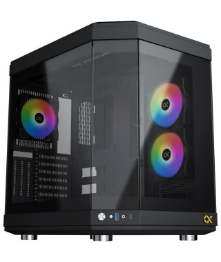 Boîtier PC Cube sans alim - XIGMATEK CUBI (Noir) - E-ATX/ATX/Micro ATX - 6x120mm A-RGB - USB-C/3.0 - Verre trempé