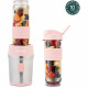 Mini blender - SMOO12 - 300 W - 570 mL - Rose pastel - 2 gourdes incluses