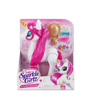 Jouet a Coiffer - ZURU - Sparkle Girlz Licorne Styling Set - Licorne avec accessoires de coiffure personnalisables