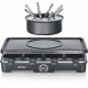 Combiné Raclette-Fondue - SEVERIN - RG2347 - 8 pers - Caquelon avec 8 fourchettes et 8 spatules - Noir