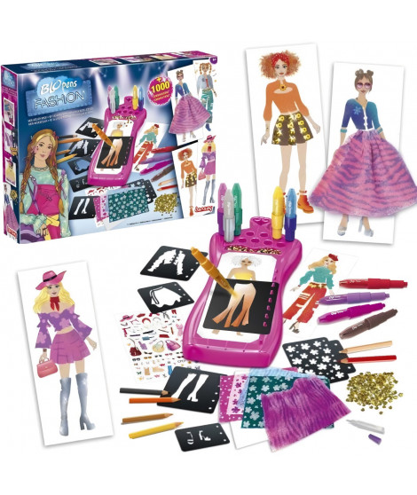 Jeu de coloriage - LANSAY - Blopens - Mon Atelier Mode - 20 pochoirs - Des 7 ans