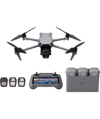 Drone - DJI - Air 3S Fly More Combo (- DJI - RC 2) - Double Caméra CMOS 1 et Télécam 70mm - 14 Stops de Plage Dynamique - RTH…