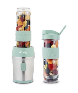 Mini blender - SMOO18 - 300 W - 570 mL - Vert pastel - 2 gourdes incluses