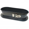 Moule a charnieres ovale - BAUMALU - 31x12x8 cm - Acier revetu Carbon steel 0,8 mm - Antiadhérent anthracite