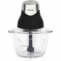Mini hachoir électrique - H.Koenig - LEO8 - 320 W - Bol en verre 1 L - Lames en acier inoxydable - Noir mat et chrome
