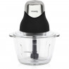Mini hachoir électrique - H.Koenig - LEO8 - 320 W - Bol en verre 1 L - Lames en acier inoxydable - Noir mat et chrome