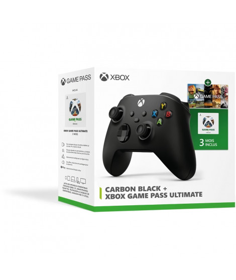 Pack Xbox Anywhere - Microsoft Xbox - Manette Carbon Noir + 3M GPU