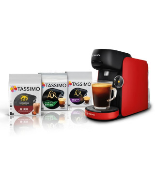 Machine a café + 3 packs T-discs - BOSCH - TASSIMO FINESSE TAS163E - 1400 W - 0,7 L - Multi-boissons - IntensityBoost - Noir