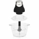 Mini hachoir électrique - H.Koenig - LEO8 - 320 W - Bol en verre 1 L - Lames en acier inoxydable - Noir mat et chrome